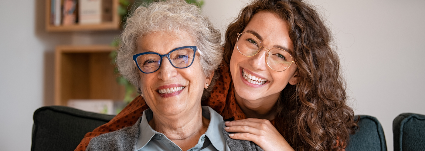 Two smiling women